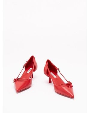 Prada Leather Pumps - Red
