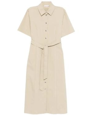 Patrizia Pepe Belted Shirt Midi Dress - White