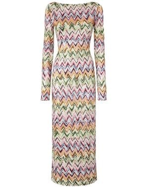 Missoni Robe De Plage À Manches Longues Et Motif Zig-Zag - White