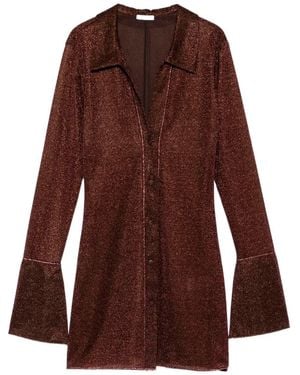Oséree Long-Sleeve Mini Dress - Brown