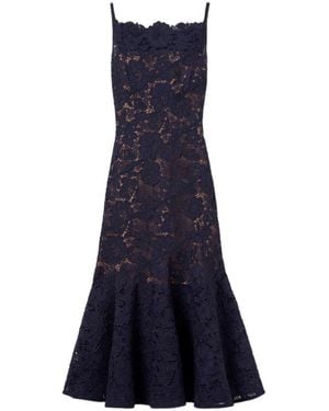 Self-Portrait Spiral Lace Midi Dress - Blue