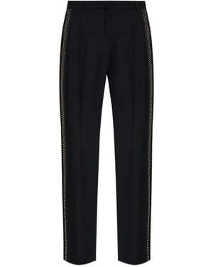Versace Evening Pant Responsible Wool Grain Di Poudre Softer Hand - Black