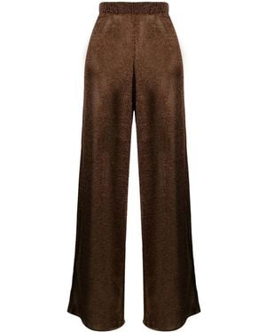 Oséree Lurex-Detail High-Waisted Trousers - Brown