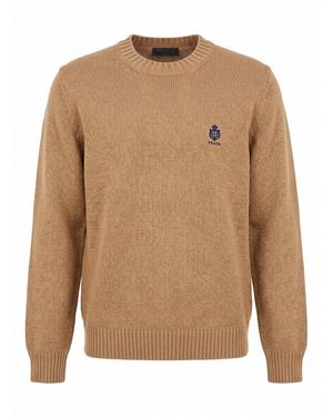 Prada Cotton Round-Neck - Brown