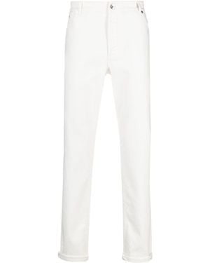 Brunello Cucinelli Mid-rise Cotton Straight Jeans - White