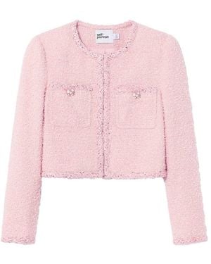Self-Portrait Boucle Jacket - Pink