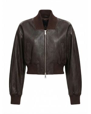 Self-Portrait Leather Jacket - Black