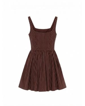 Patrizia Pepe Striped Mini Dress - Brown