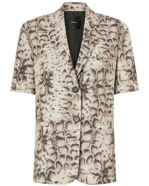 Pinko Short-Sleeves Buttoned Blazer - White