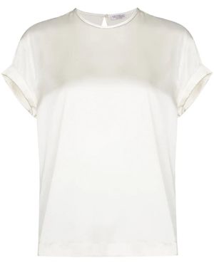 Brunello Cucinelli Silk Top - White