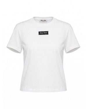 Miu Miu Jersey T-Shirt - White