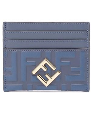 Fendi 'Ff' Flat Card Case - Blue