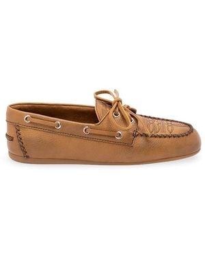 Miu Miu Leather Loafers - Brown