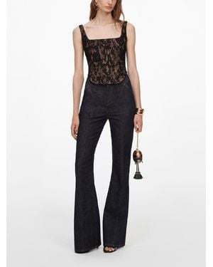 Self-Portrait Lace Corset Top - Blue
