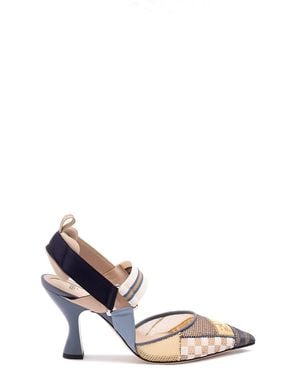 Fendi 'Colibrì Patchwork' Pumps With 'Ff' Embroidery - White