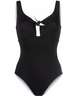 Fisico One-Piece Swimsuit With Knot - Black