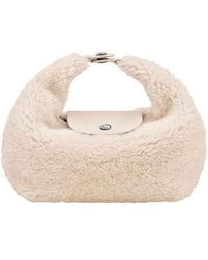 Longchamp 'Le Pliage Shearling' Extra Small Handbag - Natural