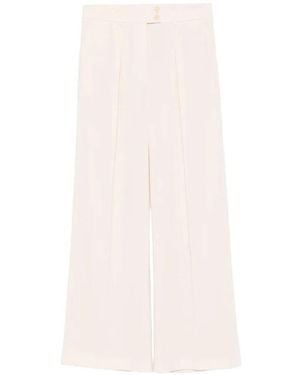 Patrizia Pepe Button Pleated Trousers - White