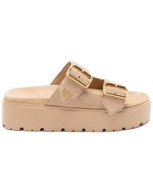 Prada Platform Strap Sandals - Natural