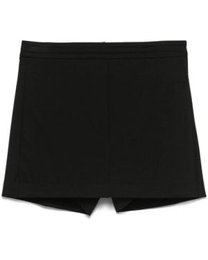 Patrizia Pepe Logo-Plaque Shorts - Black