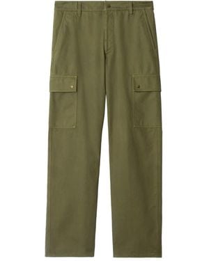 Burberry Gabardine Cargo Trousers - Green