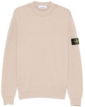 Stone Island Ribbed Soft Organic Cotton Crewneck - Natural