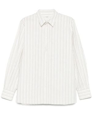 Saint Laurent Striped Cassandre Shirt - White