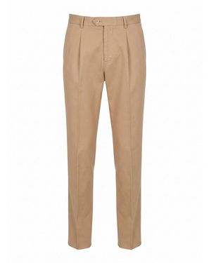 Brunello Cucinelli Garment-Dyed Leisure Fit Trousers - Natural