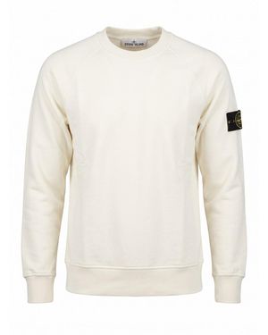 Stone Island Organic Cotton Fleece Sweatshirt - White
