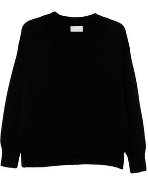 Drumohr Long Sleeve V-Neck Jumper - Black