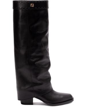 Fendi Show Leather Boots - Black