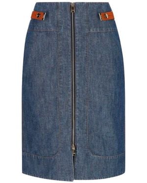 Fendi 'Chambray' Denim Skirt - Blue