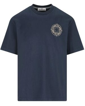 Stone Island 60/2 Cotton Jersey Garment Dyed T-Shirt - Blue