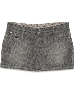 Ermanno Scervino Denim Skirt - Gray