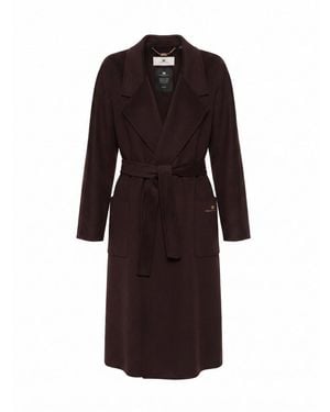 Elisabetta Franchi Double Breasted Coat - Brown