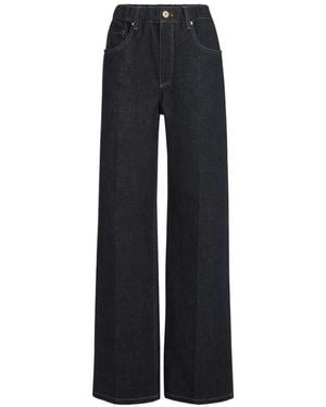 Brunello Cucinelli No-Fade Denim Contemporary Trousers With Monili - Blue
