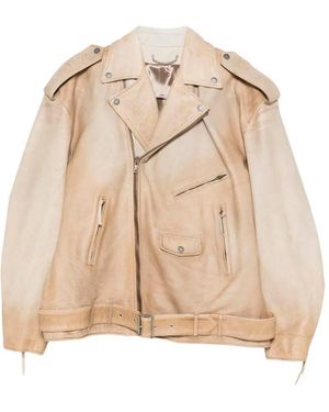 Golden Goose 'Journey' Leather Jacket - Natural