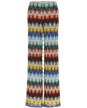 Missoni Zigzag-Knit Palazzo Trousers - White