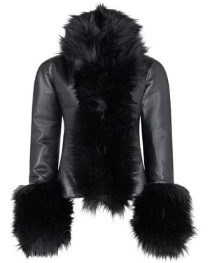 ANDAMANE 'Kasia' Faux Fur' Jacket - Black
