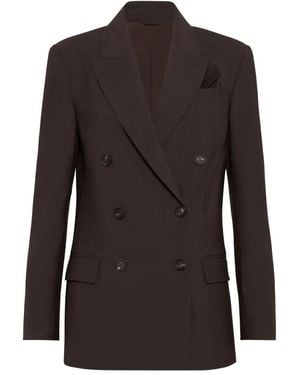 Brunello Cucinelli Blazer With Monili - Brown