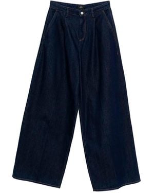 7 For All Mankind 'Pleated Wide Trouser Franklin' Jeans - Blue