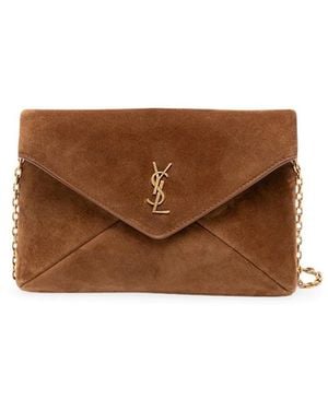 Saint Laurent Cassandre Small Chain Pouch - Brown
