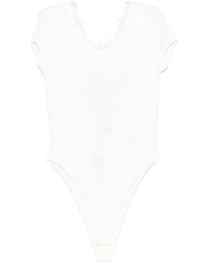 Ermanno Scervino Lace-Trim Bodysuit - White