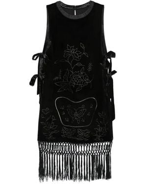 Hui Milano Tie-Waist Long Camisole Dress - Black