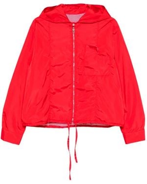 CUANTICO Short Nylon Reversible Jacket With Hood - Red