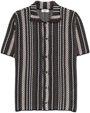 Altea Striped Short Sleeve Shirt - Black