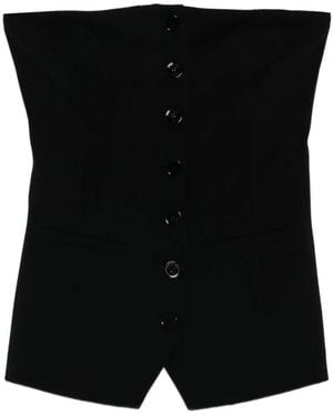 Patrizia Pepe Button Top - Black