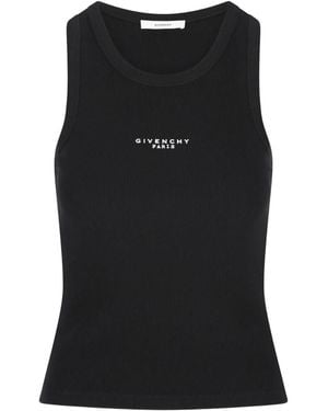 Givenchy Logo Cotton Tank Top - Black