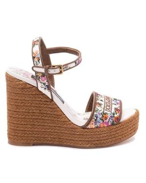 Dolce & Gabbana Wedge Sandals With Majolica Embroidery - Pink