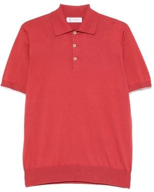 Brunello Cucinelli Lightweight Knit Polo - Red